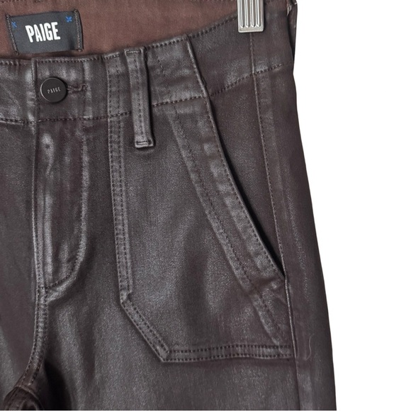 NWT PAIGE Mayslie Coated Waxed Joggers Pants Chocolate Brown Chicory Size 25 - Picture 9 of 16